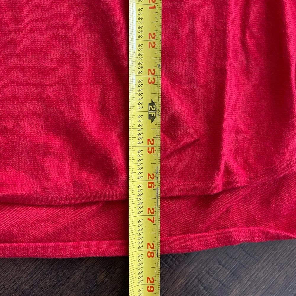 MICHAEL KORS Vibrant Red Crewneck Oversized Lightweight Sweater‎ Contemporary XL